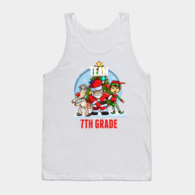 Team 7TH GRADE Santa Elf Reindeer Flossing Kids Christmas Tank Top by johnbbmerch